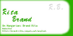 rita brand business card